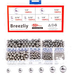 Breezliy 600 Piece 6 Sizes Assorted Loose Bicycle Bearing Balls 1/4