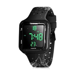 TEKMAGIC 100m Water Resistant Scuba Diving Watch with Stopwatch, Alarm Clock Functions, Dual Time Display, 12/24 Hour Format