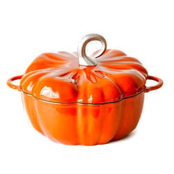 YAFXAIG Pumpkin Cocotte,Pumpkin Cast Iron Dutch Oven,Pumpkin Shape Cooking Pot Enamel Pot,Pumpkin Pot with Lid,stew Pot Soup Pot,Serves 3-5,Halloween Thanksgiving Decor Pot Gift (3.7L)