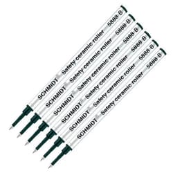 Lanier Pens Pack of 6 - Schmidt 5888 B Safety Ceramic Rollerball Metal Refill Black Broad Tip