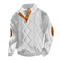 Muscularfit Sweaters for Men 2024 Fashion Long Sleeve Ribbed Knitted Button Up Sweatshirts Causal Loose Pullover Shirts Tops