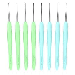 Lusofie 8pcs Crochet Needle for Locs Crochet Hooks for Hair Locs 0.5mm 0.75mm Dreadlock Tools Single Dreadlock Accessories Machine Crochet Hook Crochet Needles for Hair Interlocking Tool (0.5x4+0.75x4)