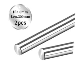 BELLA BAYS Linear Motion Rod 2pcs 8mm x 300mm (0.314 x 11.81 inches) Metric Case Hardened Chrome Plated Linear Shaft Rail Guide for 3D Printer DIY CNC - Metric h8 Tolerance BELLA BAYS