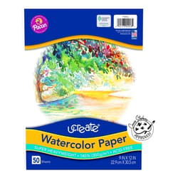 UCreate Watercolor Paper, White, Package, 140 lb., 9