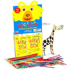 WIKKI STIX Animal Activity Pak - Features 12 Zoo Animals with Hands-on Activity and Fun Fact on Each, Made in The USA! Multiple Colors !