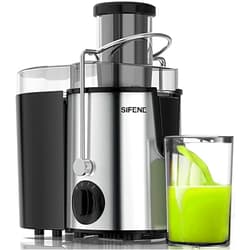 SiFENE Juicer Machines, Big Mouth Large 3” Feed Chute for Whole Fruits and Vegetables, Centrifugal Extractor, Easy to Clean, Non-BPA, Silver