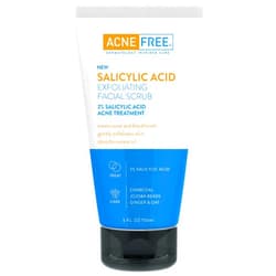 AcneFree Acne Free Salicylic Acid Exfoliating Face Scrub, 2% BHA Blackhead Remover & Acne Treatment, Deep Cleanse with Charcoal & Jojoba Beads, Gentle Exfoliation with Ginger & Oats, 5 Ounce