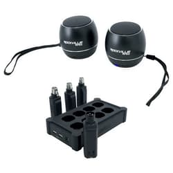 Audiosavings Bundle:(1) Chauvet D-Fi XLR Pack w/(3) Receivers+Charger Turns DMX Lights DMX Bundle with (1) Pair Rockville RPB3-BLACK Handheld Wireless Linking Portable Bluetooth Speakers (Items 3)