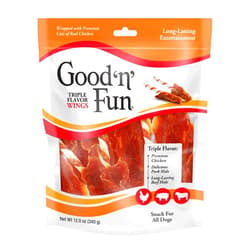 Good 'n' Fun Good'N'Fun P-94130 Triple Flavor Wings Dog Chews, One Size