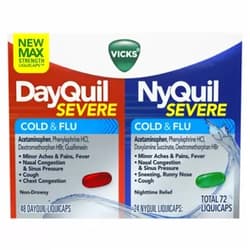 Vicks DayQuil/NyQuil Severe Cold & Flu Relief LiquiCaps Combo Pack, 72 ct.
