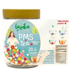 LAZİKA Lazika PMS Tea for Hormone Balance, Herbal Tea for Healthy Menstural Cycle, 20 Pyramid Teabags, Period Relief and PMS Support for Women, Caffeine Free, Chamomile, Fennel