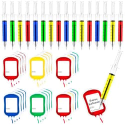 Maitys Syringe Pen Nurse Pen Nurse Gifts Bulk with Blood IV Bag Designed Sticky Notes Multicolor Novelty Pen for Nursing Student School Supply Imaginary Doctor Play for Party Favor(48 Pcs)