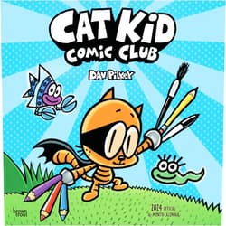 BrownTrout Publishers Inc.,BrownTrout Publishers Editing Team,BrownTrout Publishers Design Team Cat Kid Comic Club | 2024 12 x 24 Inch Monthly Square Wall Calendar | BrownTrout | Graphic Novel Family Children