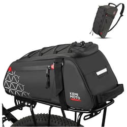 KEMIMOTO Rear Bike Rack Bag - 8L PVC Water Resistant Ebike Bags for Bicycle Rear Rack, Bicycle Trunk Pannier for Commuter Travel Shopping and Cycling (Black)