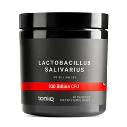 Toniiq 100 Billion CFU Lactobacillus Salivarius Probiotic - Highest Verified CFU Count - Third-Party Lab Tested for Potency - 60 Vegetarian Capsules - 30 Servings - Vegetarian Capsules - TQ Verified