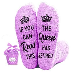 HAPPYPOP Funny Gifts Ideas Socks for Women - Retirement Gifts, Retired Gifts Mom, Funny Realtor Retired Socks