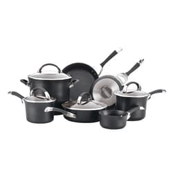 Circulon Symmetry Hard Anodized Nonstick Cookware, Cooking Pots, Induction Pots and Pans Set, 11-Piece, Black