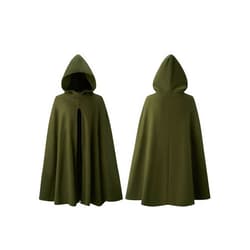 Spooktacular Creations Halloween Renaissance Cloak Costume Men, Green Medieval Hooded Cape Vintage Capelet for Themed Parties