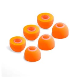 Symbio New SYMBIO W Improved Replacement Ear Tips. Upgrade Hybrid Design: Soft Memory Foam Core and Silicone Outside Layer. Comfortable Fit, Longer Life and Easy to Keep Clean - 3 Pairs (X-Large), Orange