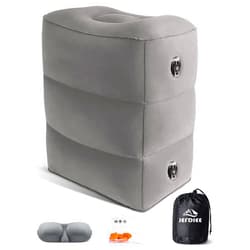 JefDiee Inflatable Foot Rest Pillow, Kids Airplane Bed, Adjustable 3 Layers Height Leg Rest Pillow, Airplane Travel Essentials Great for Airplane, Office, Home, Trains, Cars