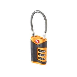 Lewis N. Clark TSA-Approved Easy-to-Set Combination Luggage Lock With Steel Cable, Orange, One Size