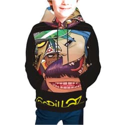 Ejrjndf Gori-Llaz Girls Fashion 3d Print Cute Cartoon Graphic Sweatshirts Long Sleeve Pullover Hoodies