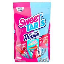 SweeTARTS Ropes Candy, Variety Mix, Cherry Punch, Twisted Rainbow Punch, Tangy Strawberry, Soft and Chewy, 15 oz