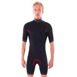 Rip Curl Mens Dawn Patrol 2mm Chest Zip Shorty Wetsuit 113MSP - Black