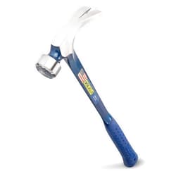 Estwing - E3‐25SM BIG BLUE Framing Hammer - 25 oz Straight Rip Claw with Forged Steel Construction & Shock Reduction Grip - E3-25SM Silver