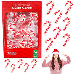 Fruidles Christmas Candy Canes Mini's Suckers, Peppermint Flavor, Individually Wrapped, 2