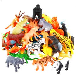 ValeforToy Animals Figure,54 Piece Mini Jungle Toys Set,ValeforToy Realistic Wild Vinyl Plastic Animal Learning Party Favors for Boys Girls Kids Toddlers Forest Small Playset Cupcake Topper
