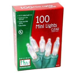 Noma/Inliten Holiday Wonderland 100-Count Clear Christmas Light Set,Green Wire