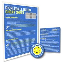Generic Pickleball Rules Cheat Sheet, The Perfect Courtside Reference, Made in USA, Includes Wallet Size and Sticker