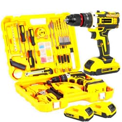 Canbrake 21V Tool Kit with Drill, 120PCS 21V Cordless Drill Set with 3/8