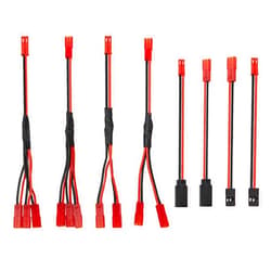 Vgoohobby 8Pcs JST Plug Y Splitter,JST to JR Male Female Wire Adapter JST Y-Harness Connectors Parallel Extension Cable Compatible with Traxxas TRX-4 RC Crawler Receiver ESC Winch Cooling Fan Led Lights