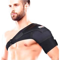 CLEVISS BRACE Shoulder Brace for Men and Women Rotator Cuff - for Bursitis, Dislocated AC Joint, Labrum Tear, Tendonitis, Neoprene Compression Support Sleeve (Black, L-XL)