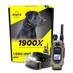 Dogtra 1900X E-Collar with Remote [New Edition] 35 lbs+, 3/4 Mile Range, LED Light, 100 Levels of Precise Control for Stubborn Dogs, Waterproof, Boost for Quick Recall, Vibration, Safety Lock & Tone