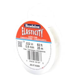 Beadalon Elasticity Stretch Cord, 0.8 mm / .032 in, Clear, 25 m / 82 ft