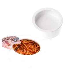 Tfwadmx 2 Pack Reptile Food Bowl, Mini Ceramic Water Feeder Bowl, Reptile Worm Feeding Dish for Lizard Turtle Bearded Dragon Anoles Crested Gecko Hermit Crab Leopard Gecko Chameleon Corn Snake