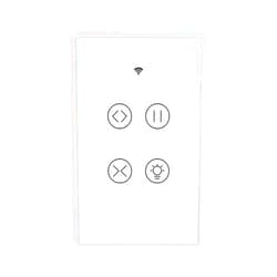 MOES 2.4GHz WiFi RF Smart Curtain Light Touch Switch Glass Panel Backlight ON/Off Wireless Remote Control with Tuya Smart Life App, Voice Control with Google Home Alexa, White
