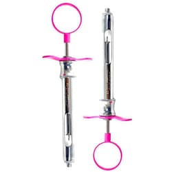 Avon Surgical Set of 2 Dental Anesthetic Syringe 1.8mL Self-Aspirating with One Finger Ring Color Handle & Arrow Point Plunger | German Stainless Steel Premium Dental Instruments (Set of 2 - 1.8mL - Pink)