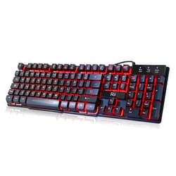 Rii RK100 3 Colors LED Backlit Mechanical Feeling USB Wired Multimedia Gaming Keyboard, Office Keyboard for Working or Primer Gaming,Office Device