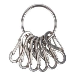Nite Ize - NI-KRGS-11-R3_Silber Key Ring Steel S-Biner, Stainless Steel Key Chain Ring with 6 Stainless Steel Key-Holding S-Biners