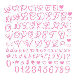 YKYUASD 820 Pcs 10 Sheets Valentines Day Stickers Vinyl Gold Alphanumeric Stickers Self-Adhesive Letter Number Symbol Heart Stickers for DIY Crafts Art, Classroom Decor, Address Number (Pink,1inch)