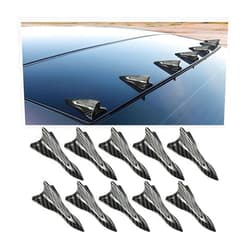 KHGUZ 10PCS Car Diffuser Shark Fin Kit, Air Vortex Generator, Compatiable with Spoiler Roof Wing Pointed, Automotive Exterior Decoration Accessories, Universal for SUV, Truck, RV（Carbon Fiber）