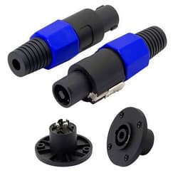 GELRHONR Speakon NL4FC，GELRHONR NL4 Connector Round Speaker Plug Twist Lock 4 Pole Speaker Plug Compatible with Speakon NL4FC, NL4FX, NLT4X, NL2FC, NA4LJ, NA4LJX, NL4MP, NL4MPR - 2 Pairs