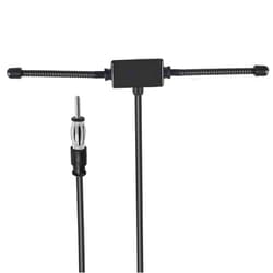BaseWish Universal Car Stereo AM FM Dipole Antenna - Hidden Adhesive Mount, 10 Feet Cable, DIN Plug Connector (Male) - for Vehicle, Car, Truck, SUV, Radio Stereo Head Unit Receiver Tuner