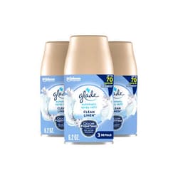 Glade Automatic Spray Air Freshener Refill, Scented Air Freshener for Home and Bathroom, Clean Linen, 6.2 Oz, 3 Count