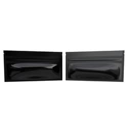 Caviar Locker Mylar Style Barrier Bags – Zipper w/Heat Seal – 100 Bags (Gloss Black/Gloss Black, PR - 6?x2.7?)