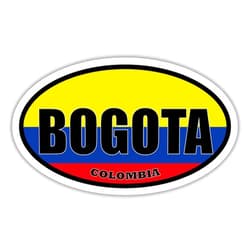 STICKER FRENZY 3 Pack 2x3 inches | Bogota Colombia Flag Oval Sticker Construction Toolbox, Hardhat, Lunchbox, Helmet, Mechanic, Luggage